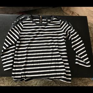 J Crew striped T-shirt with black zipper